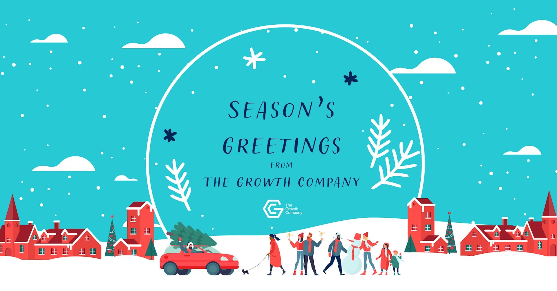 Christmas Card, text reads Season's Greetings from the Growth Company