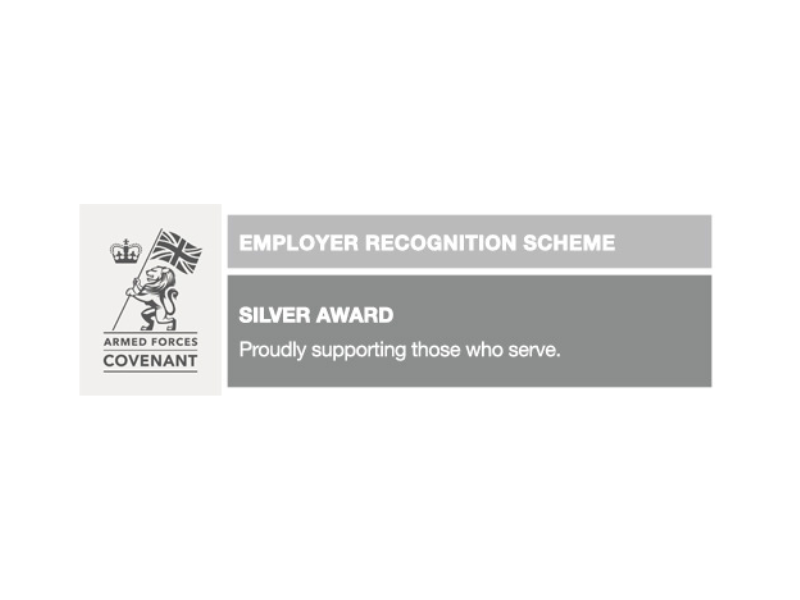 Armed Forces Covenant Employer Recognition Scheme - Silver Award - proudly supporting those who serve