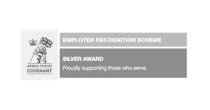 Armed Forces Covenant Employer Recognition Scheme - Silver Award - proudly supporting those who serve Armed Forces Covenant Employer Recognition Scheme - Silver Award - proudly supporting those who serve